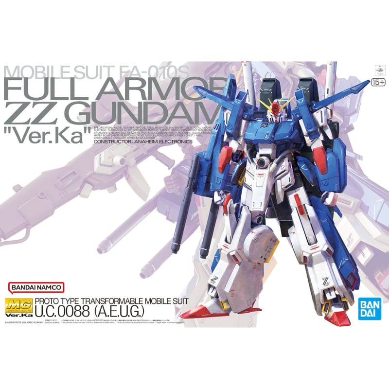 MG 1/100 Plastic Model Mobile Suit Gundam ZZ : FA-010S Full Armor ZZ Gundam Ver.Ka