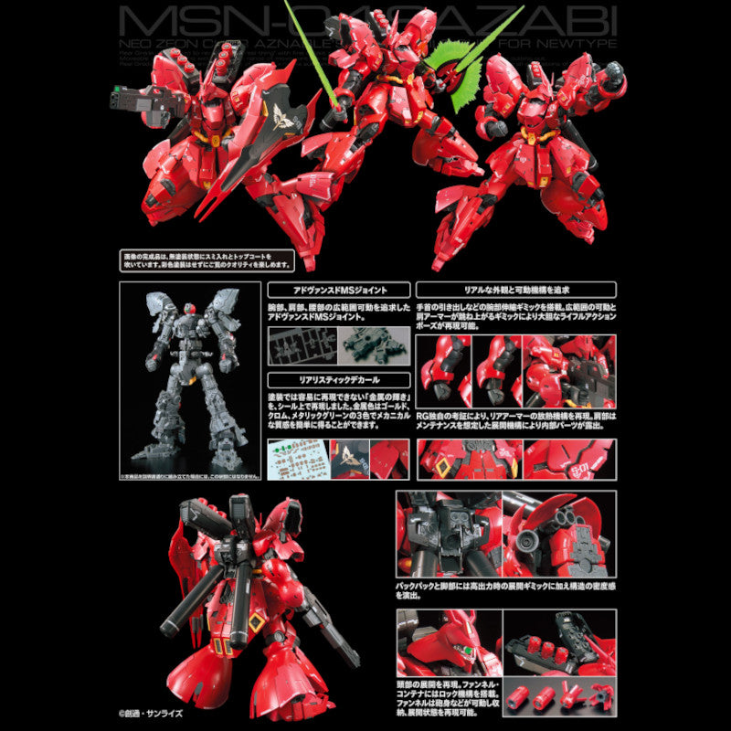 RG 1/144 Plastic Model Mobile Suit Gundam Char's Counterattack : MSN-04 Sazabi