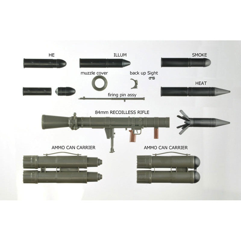 Tomytec 1/12 Scale Plastic Model : LittleArmory [LA073] 84mm Recoilless Gun M2 Type