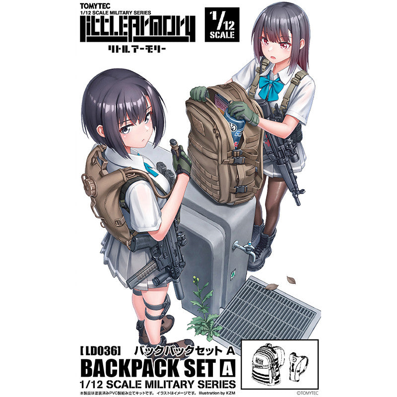 Tomytec 1/12 Scale Plastic Model : LittleArmory [LD036] Backpack Set A Set