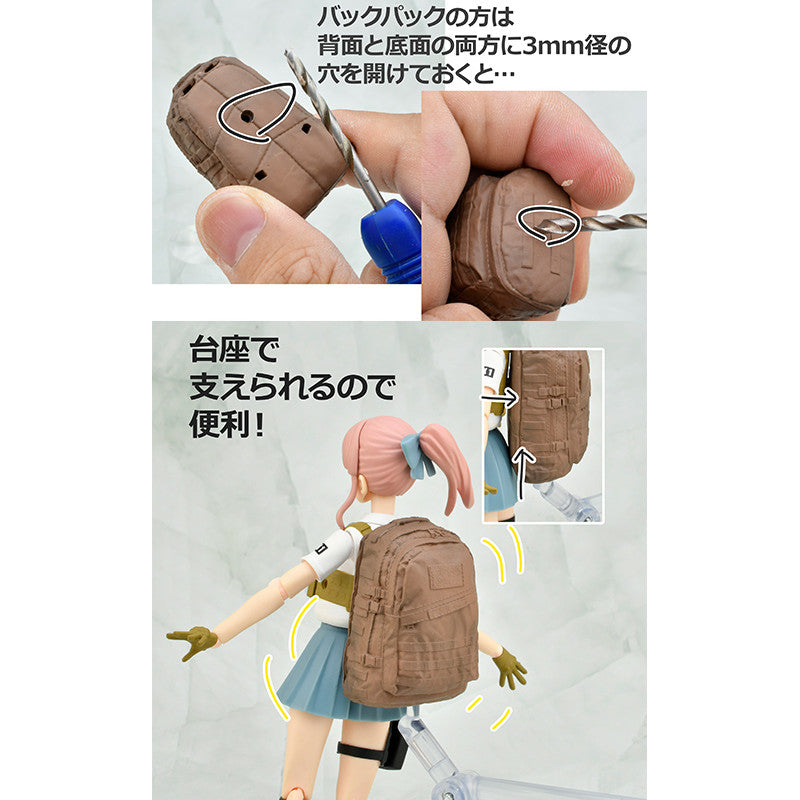 Tomytec 1/12 Scale Plastic Model : LittleArmory [LD036] Backpack Set A Set